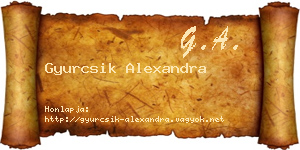 Gyurcsik Alexandra névjegykártya